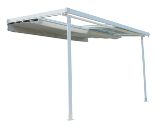 pergola adossée voile ombrage Odessa blanche