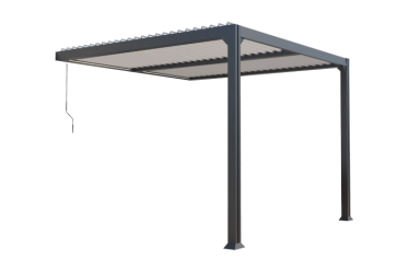 Pergola lames orientables adossée 3x3 alu Miami