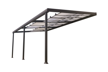 Structure métallique pergola Edena aluminium adossée